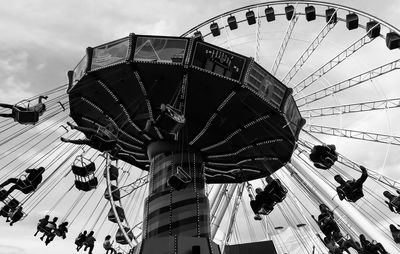 Low angle view of ferris wheel against sky