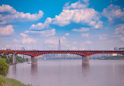 Bridge over river against sky