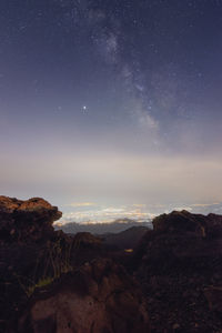 Milky way from etna volcano.
