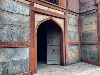 Closed door of old building