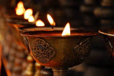 Close-up of lit candle