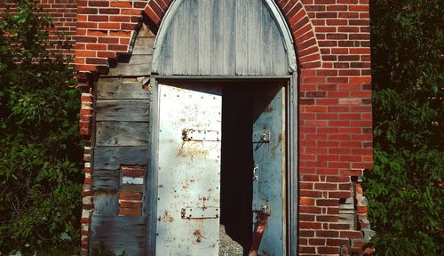 View of door of building