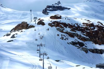 Snow covered mountain against sky