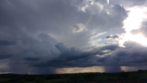 Storm clouds over landscape