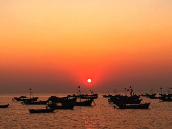 Scenic view of sea at sunset