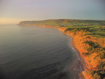 Robinhoods bay from the air in north yorkshire