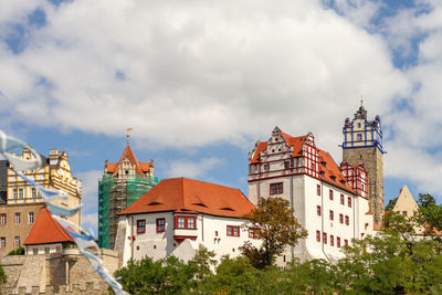 Castle bernburg with blue sky and some clouds