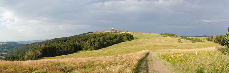 Scenic view of land against sky