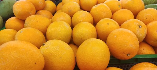 View or the orange fruit or sunkist in the market place