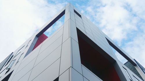 Low angle view of modern building against sky