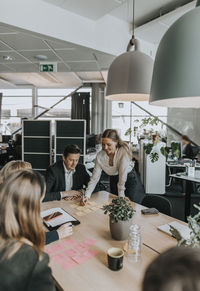 People talking during business meeting