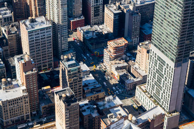 High angle view of financial district