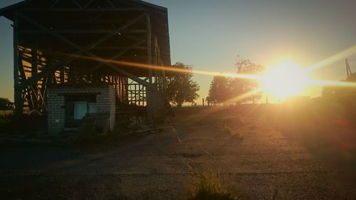 Sun shining through built structure