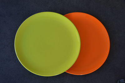 High angle view of multi colored balloons on table