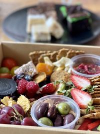 Close-up of food on table grazing platter 