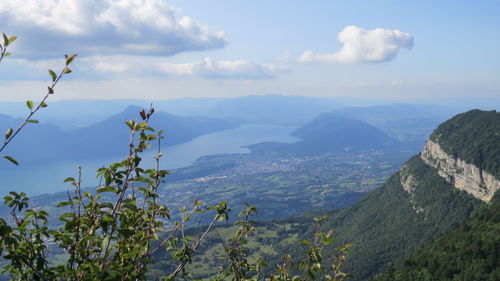 Scenic view of mountains against sky