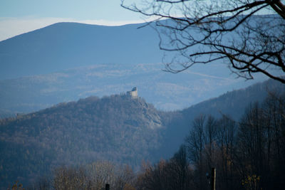 Scenic view of mountains against sky