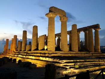 Old ruins of temple against sky, valle dei templi