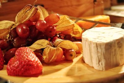 Close-up of fruits on table