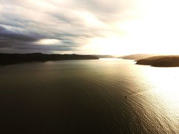 Scenic view of sea at sunset