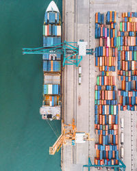 Aerial view of commercial dock