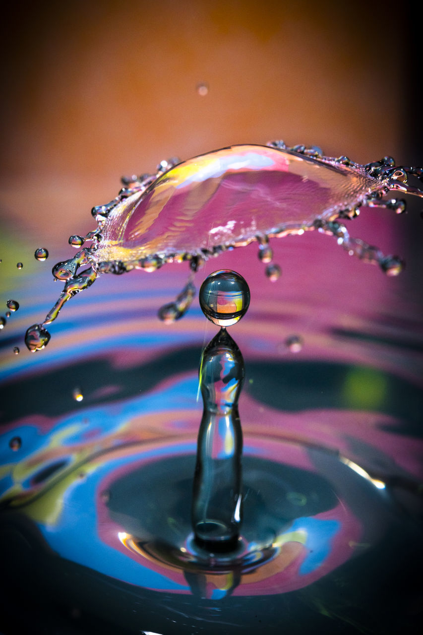 CLOSE-UP OF WATER DROP FALLING ON RAIN