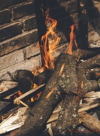 Close-up of bonfire