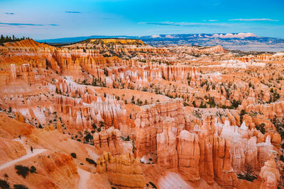 Aerial view of rock formations