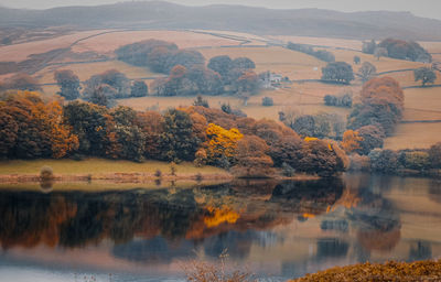 Scenic view of lake during autumn