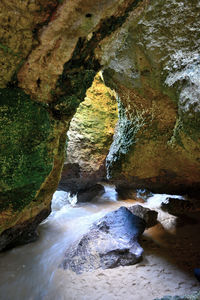 Scenic view of rock formation in sea