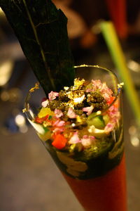 Close-up of flowers in plate