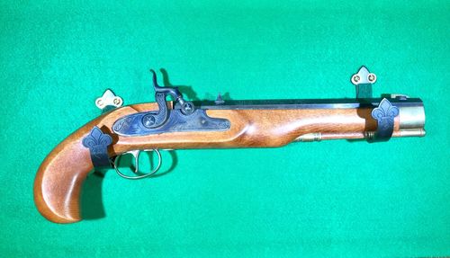 Close up of camera against blue background