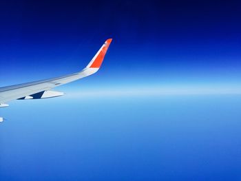 Cropped image of airplane wing