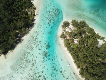 High angle view of swimming pool on beach