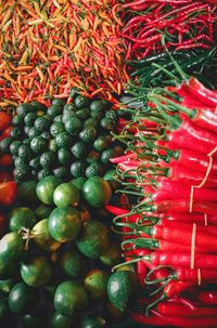 High angle view of vegetables for sale