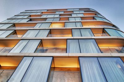 Low angle view of illuminated building