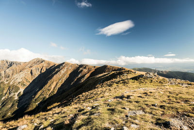 Scenic view of mountains against sky