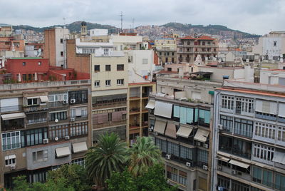 View of residential buildings in city