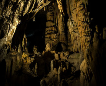 Low angle view of rock formation in cave