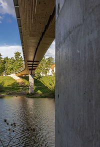 Bridge over river against sky