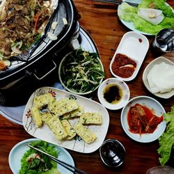 Close-up of food served in plate