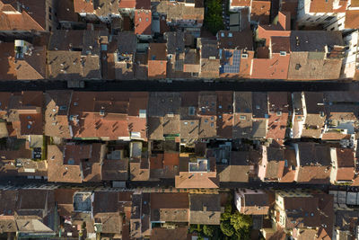 Aerial photographic documentation of roofs made of terracotta