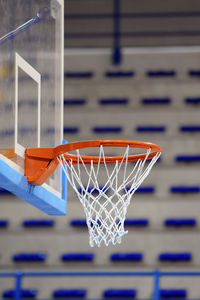 Close-up of basketball hoop