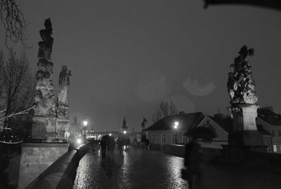 Illuminated street light at night