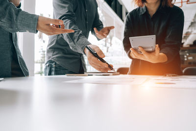 People working on table