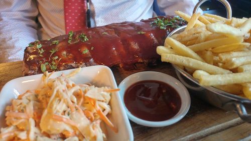 Close-up of food on table