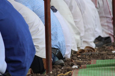 Low section of people working