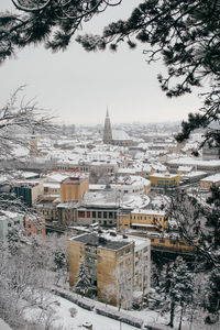 View of cityscape in winter