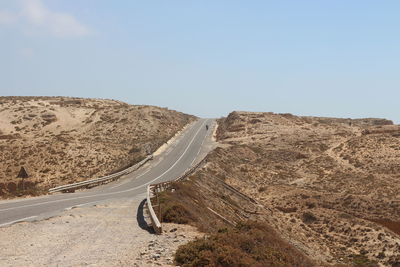 Panoramic view of road against clear sky