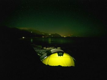 View of illuminated lights at night